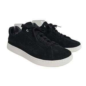 UGG Cali Low‎ Top Perforated Sneakers Size 9 Black Leather Suede Casual Comfort